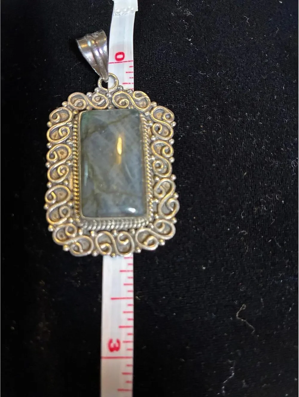 Vtg Sterling Labradorite pendant